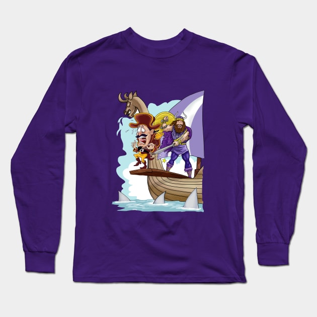 Minnesota Vikings Fans - Kings of the North vs Team No Longer in Command Long Sleeve T-Shirt by JustOnceVikingShop